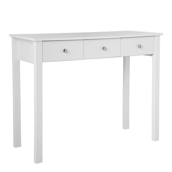 Photo of Flosteen wooden 3 drawers dressing table in white