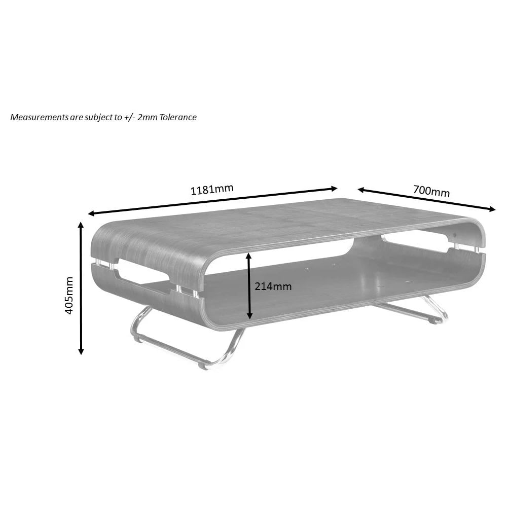 Flourtown Wooden Coffee Table With Chrome Legs In Walnut