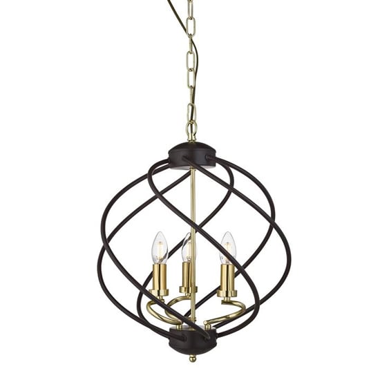 Read more about Flow 3 lights ceiling pendant light in black and gold