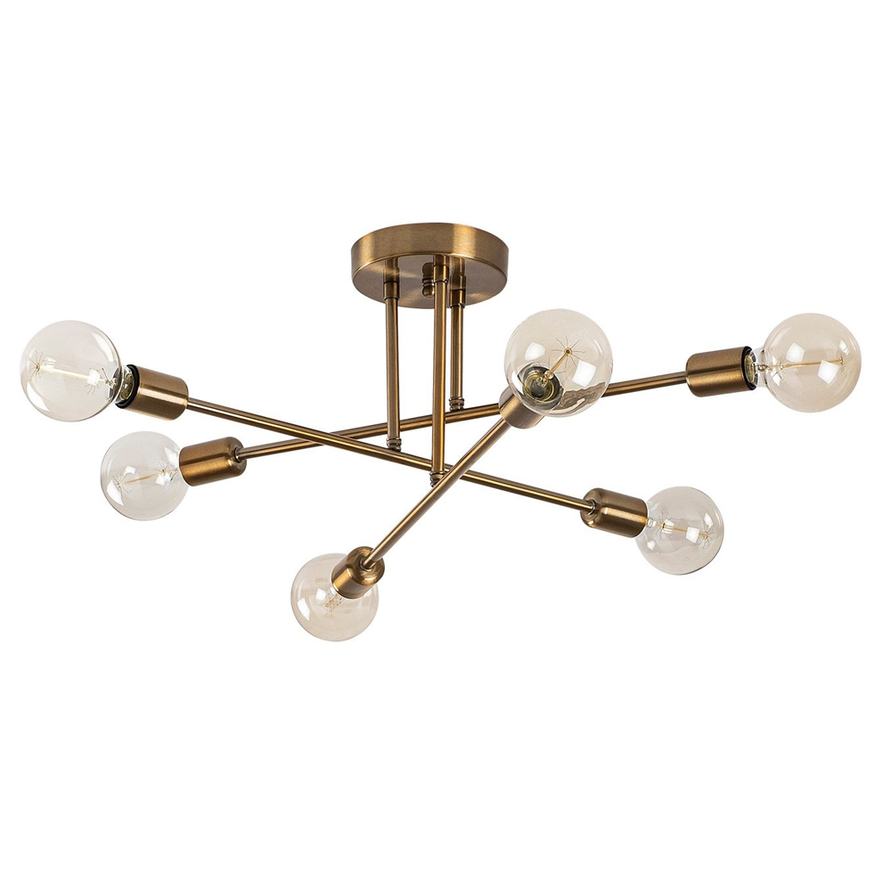 Flower 6 Light Metal Ceiling Pendant Light in Vintage