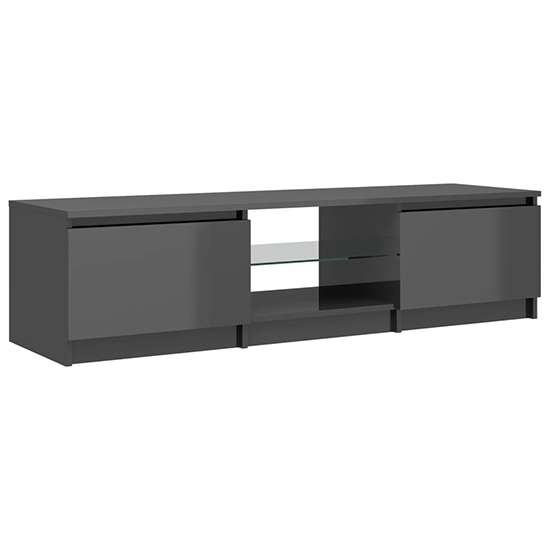 Flurin High Gloss TV Stand In Grey With LED Lights_6