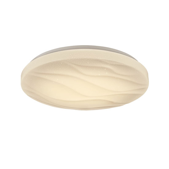 Flush LED Round White Plastic Ceiling Light With Clear Speckles_3