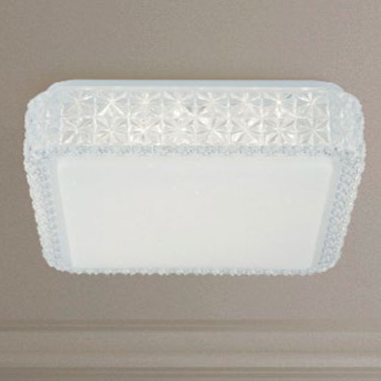 Flush LED Square Colour Changing Ceiling Light In Clear Speckled_3