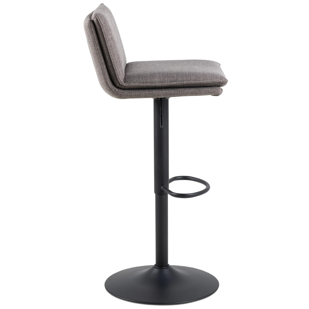 Flynt Light Grey Fabric Bar Chairs With Black Base In Pair