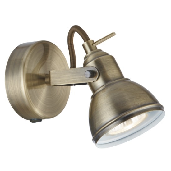 Product photograph of Focus Wall Spot Light In Antique Brass from Furniture in Fashion