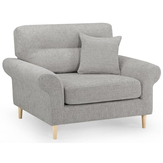 Product photograph of Folsom Fabric 1 Seater Sofa In Silver from Furniture in Fashion
