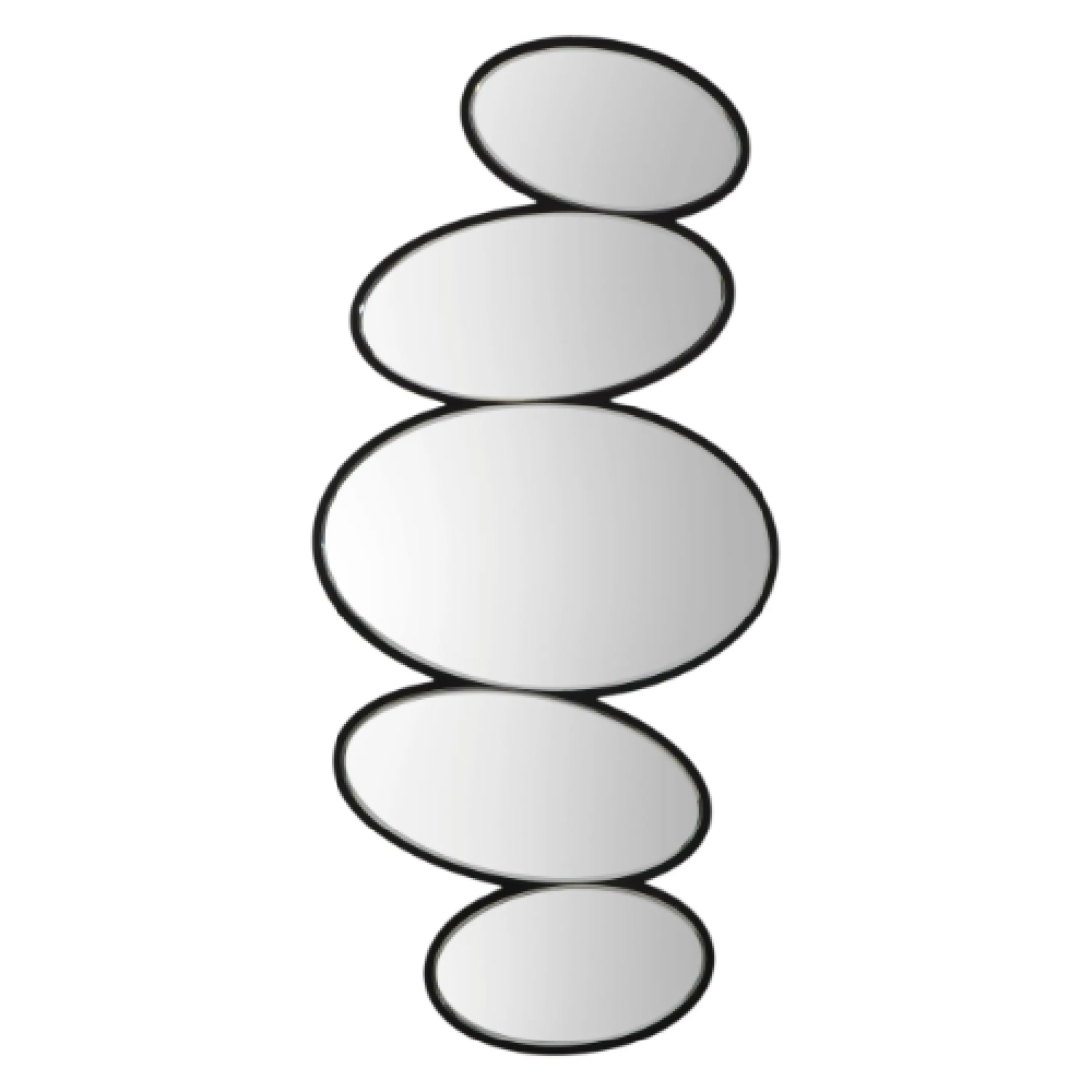Folsom Glass Pebble Stack Mirror With Black Frame