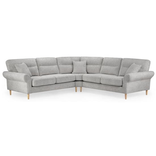 Product photograph of Folsom Large Fabric Corner Sofa In Silver from Furniture in Fashion