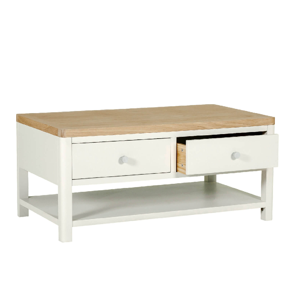 Read more about Folsom wooden coffee table with 2 drawers in natural