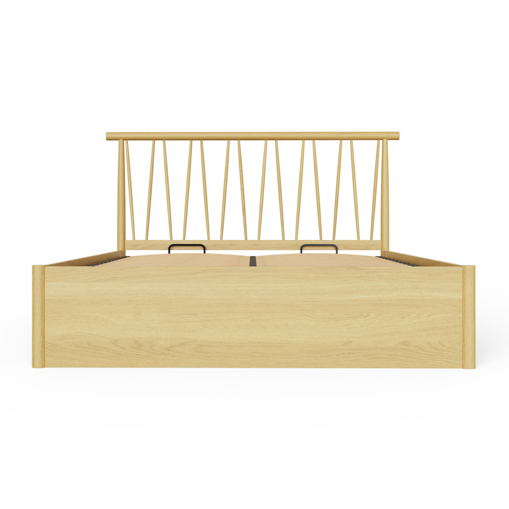 Folsom Wooden Ottoman Storage Double Bed In Oak
