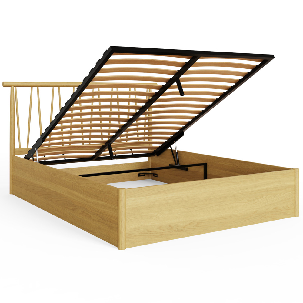 Folsom Wooden Ottoman Storage King Size Bed In Oak
