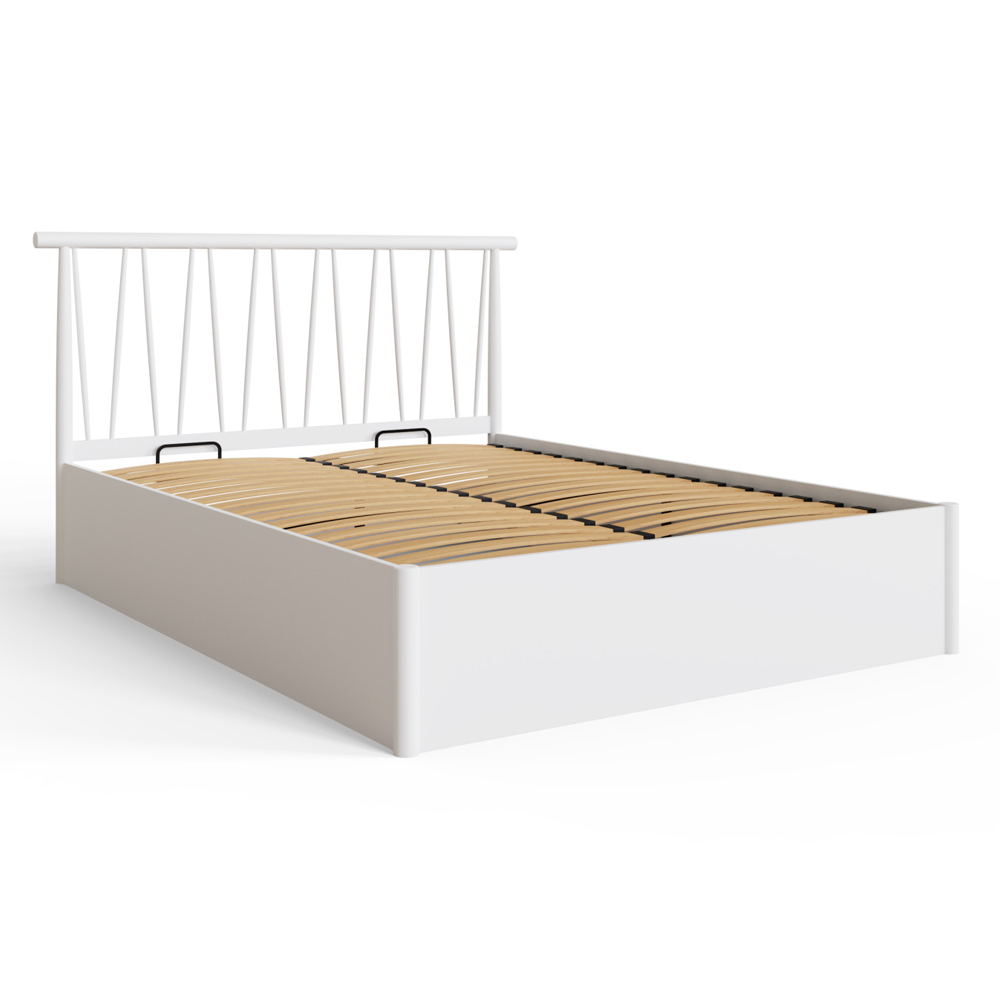 Folsom Wooden Ottoman Storage King Size Bed In White