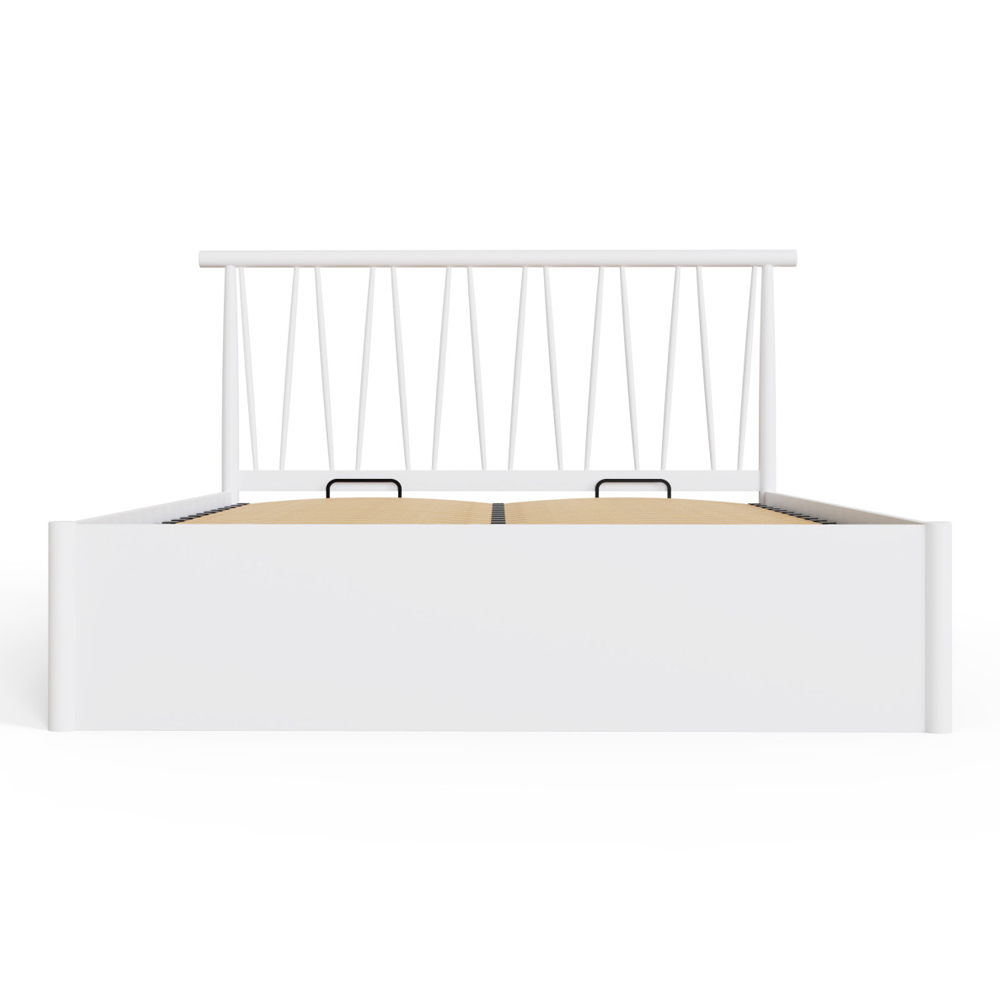 Folsom Wooden Ottoman Storage King Size Bed In White