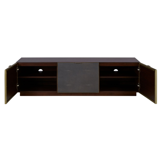Fomalhaut Wooden TV Stand With Gold Metal Frame In Brown_2
