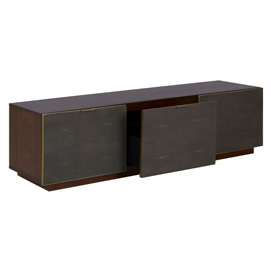 Fomalhaut Wooden TV Stand With Gold Metal Frame In Brown_4