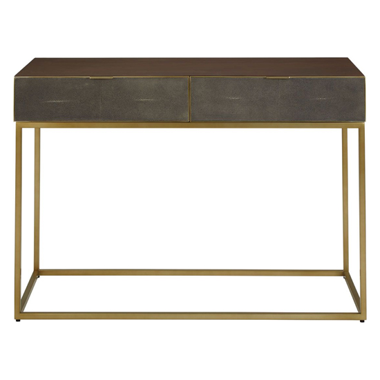Fomalhaut Wooden Console Table With Gold Metal Frame In Brown_4