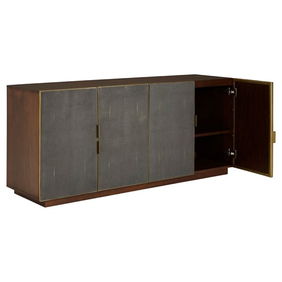 Fomalhaut Wooden Sideboard With Gold Metal Frame In Brown_2