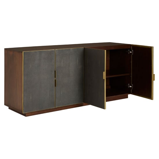 Fomalhaut Wooden Sideboard With Gold Metal Frame In Brown_3