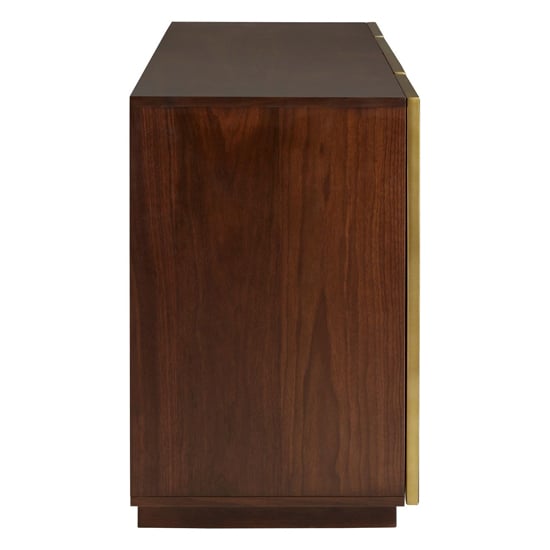 Fomalhaut Wooden Sideboard With Gold Metal Frame In Brown_6