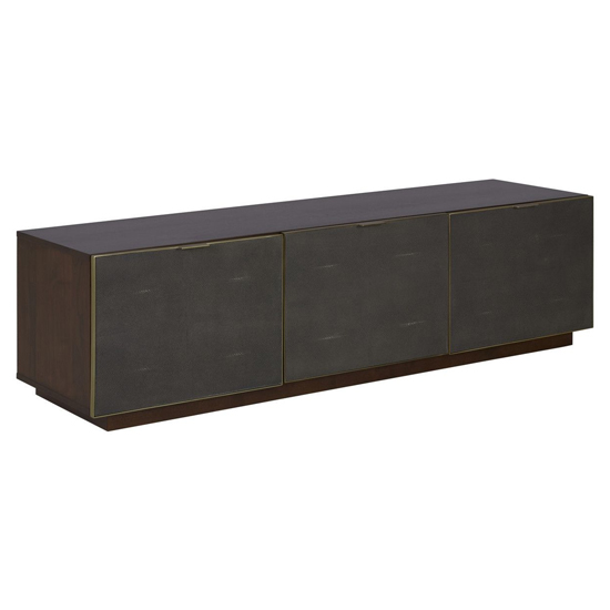 Fomalhaut Wooden TV Stand With Gold Metal Frame In Brown