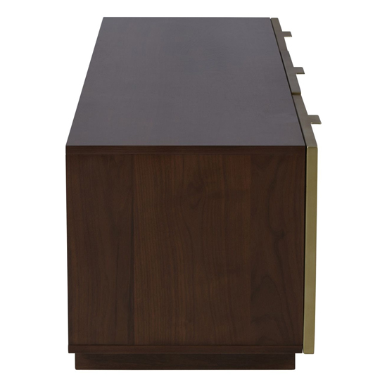 Fomalhaut Wooden TV Stand With Gold Metal Frame In Brown