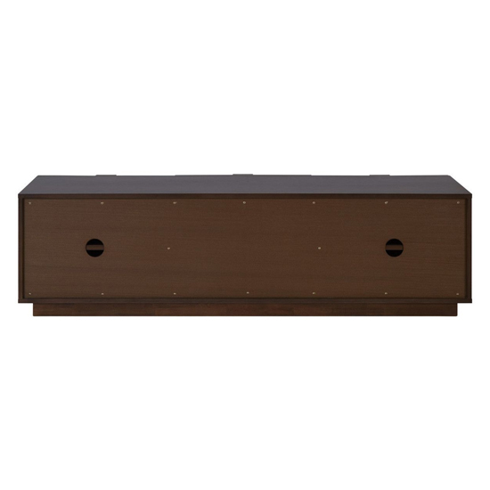 Fomalhaut Wooden TV Stand With Gold Metal Frame In Brown