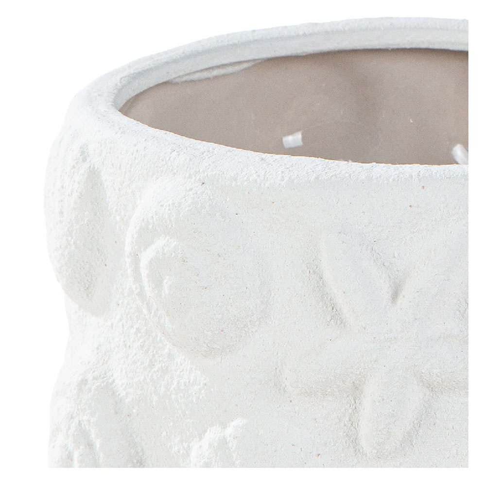 Fomero Ceramic Round Planter Vase in White