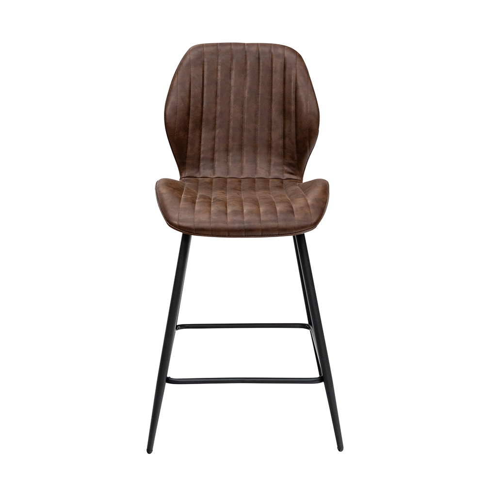 Foni Tan Faux Leather Counter Bar Stools in Pair