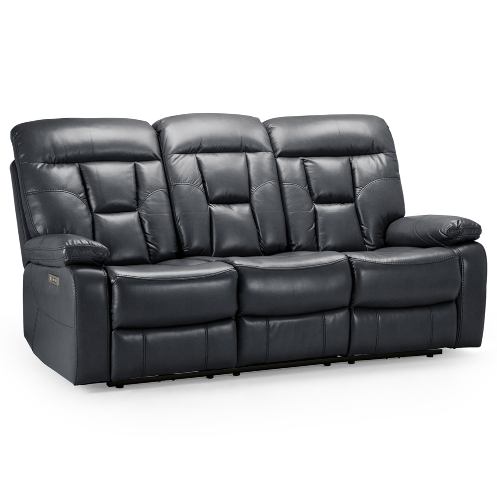 Fontana Faux Leather 3 Seater Sofa In Black_Discontinued