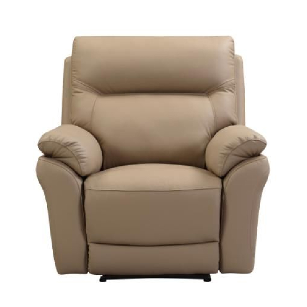 Fontana Faux Leather Electric Recliner 1 Seater Sofa In Latte
