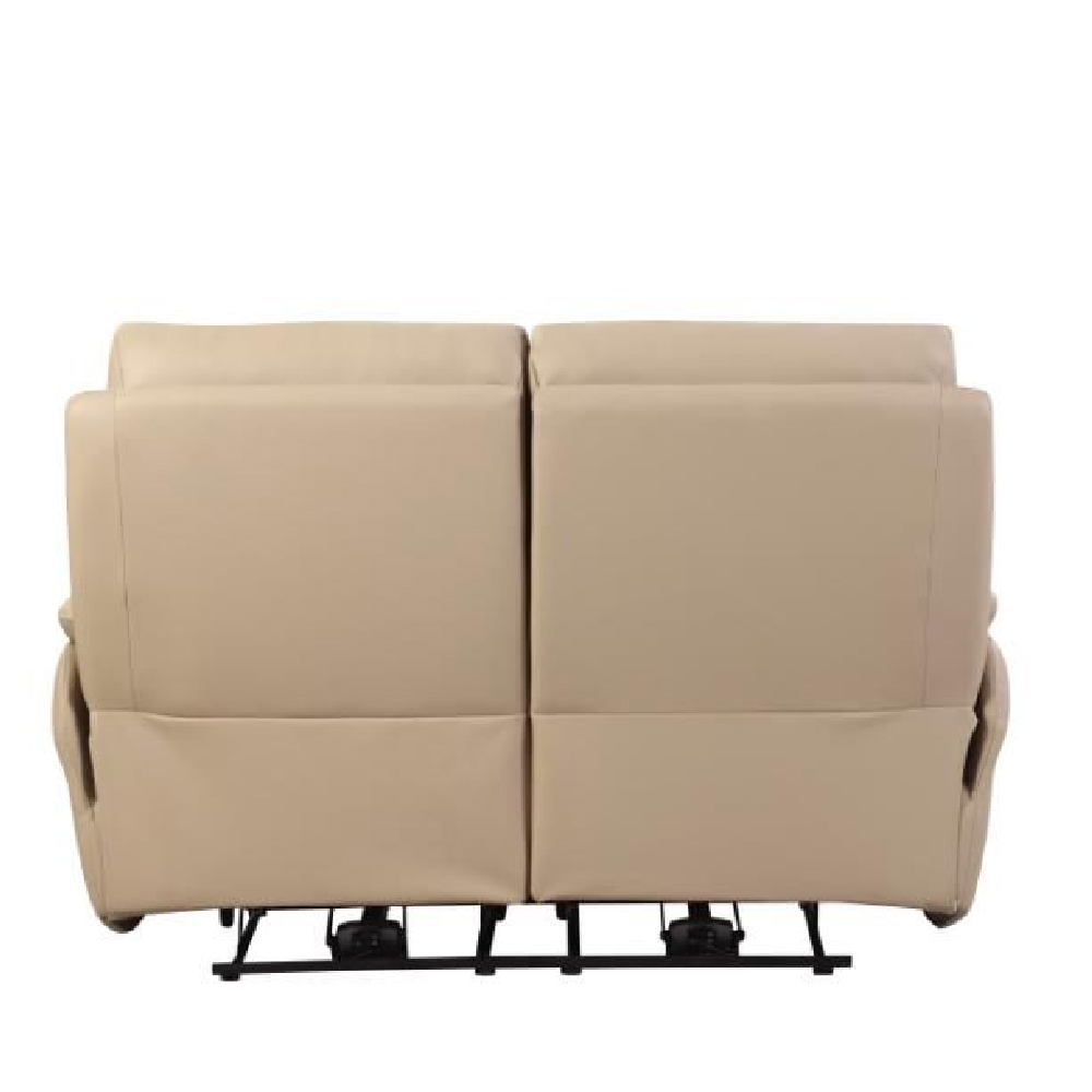 Fontana Faux Leather Recliner 2 Seater Sofa In Latte