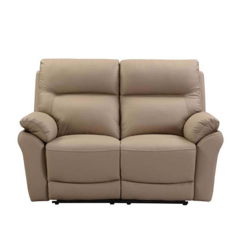Fontana Faux Leather Recliner 2 Seater Sofa In Latte