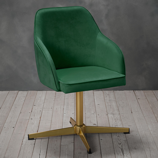 Fulbourn Velvet Home And Office Chair In Green