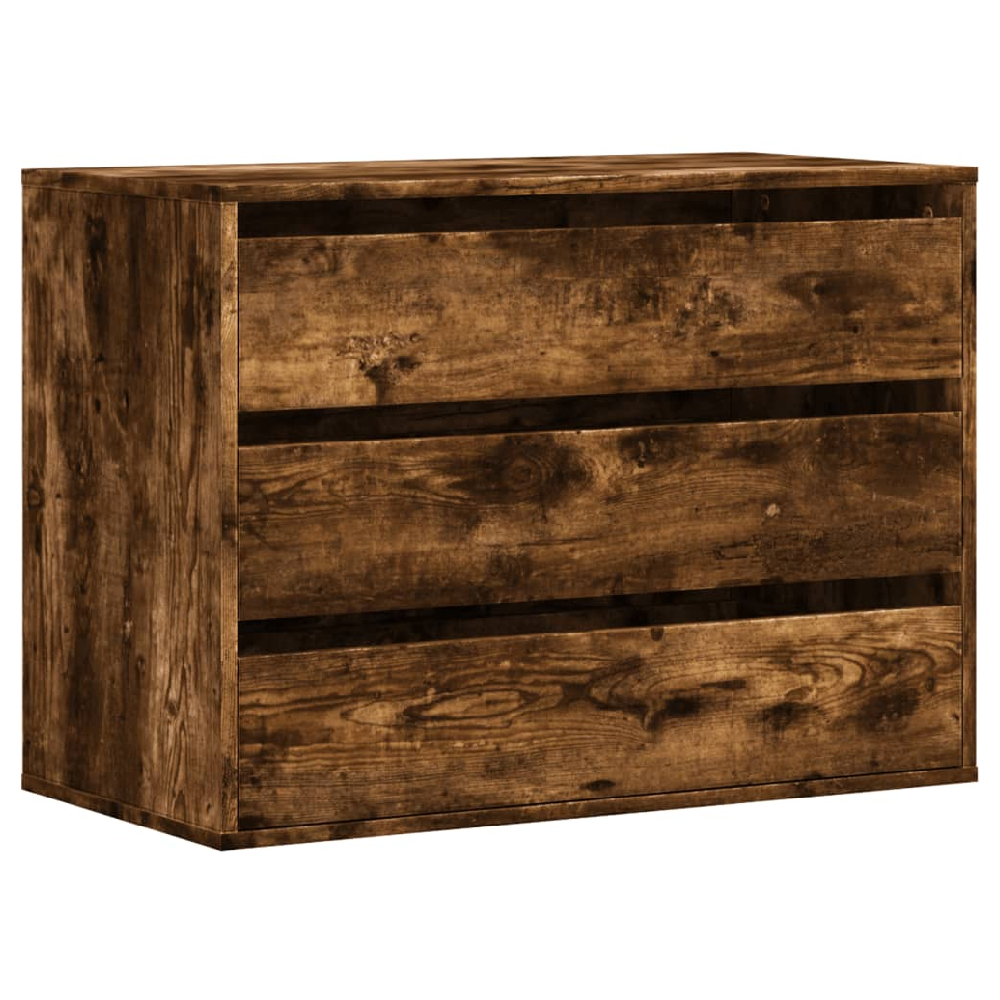 Fontana Wooden Chest Of 3 Drawers In Smoked Oak