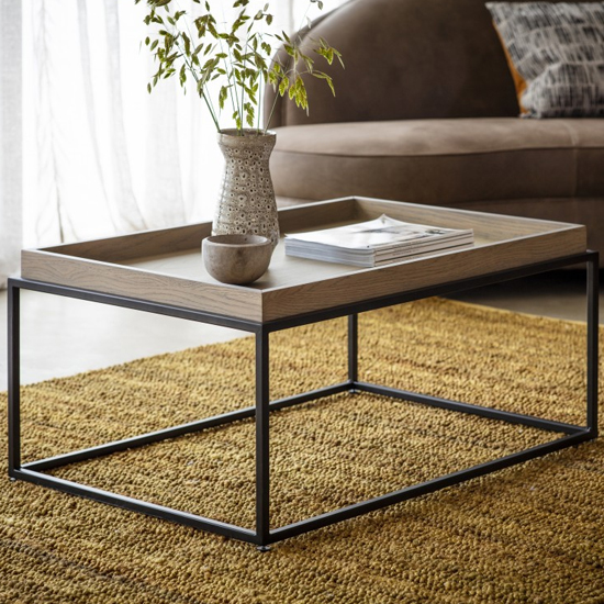View Forden wooden tray coffee table in grey