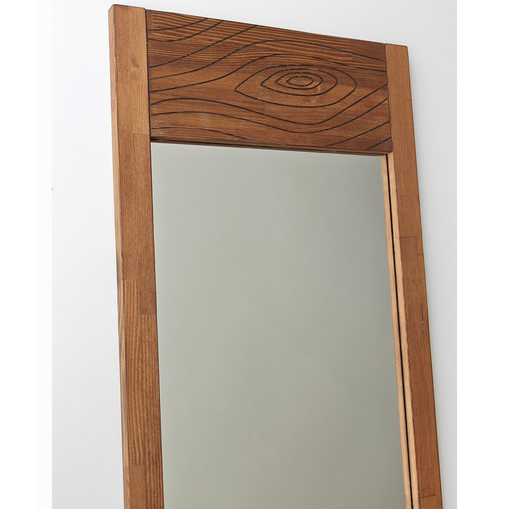 Forest Glass Cheval Mirror with Chesnut Pine Wood Frame