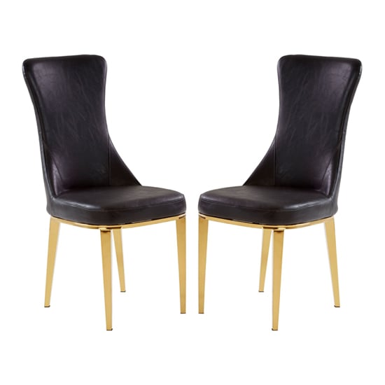 Photo of Denebola black pu leather dining chair in a pair