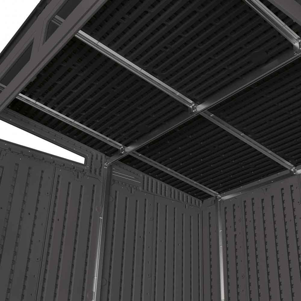 Forma 7x7 Reinforced Resin Garden Storage Cabinet in Peppercorn Grey