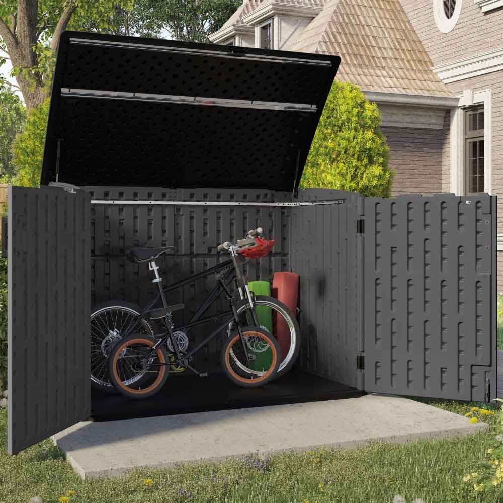 Forma Reinforced Resin Garden Pent Bike Store in Peppercorn Grey