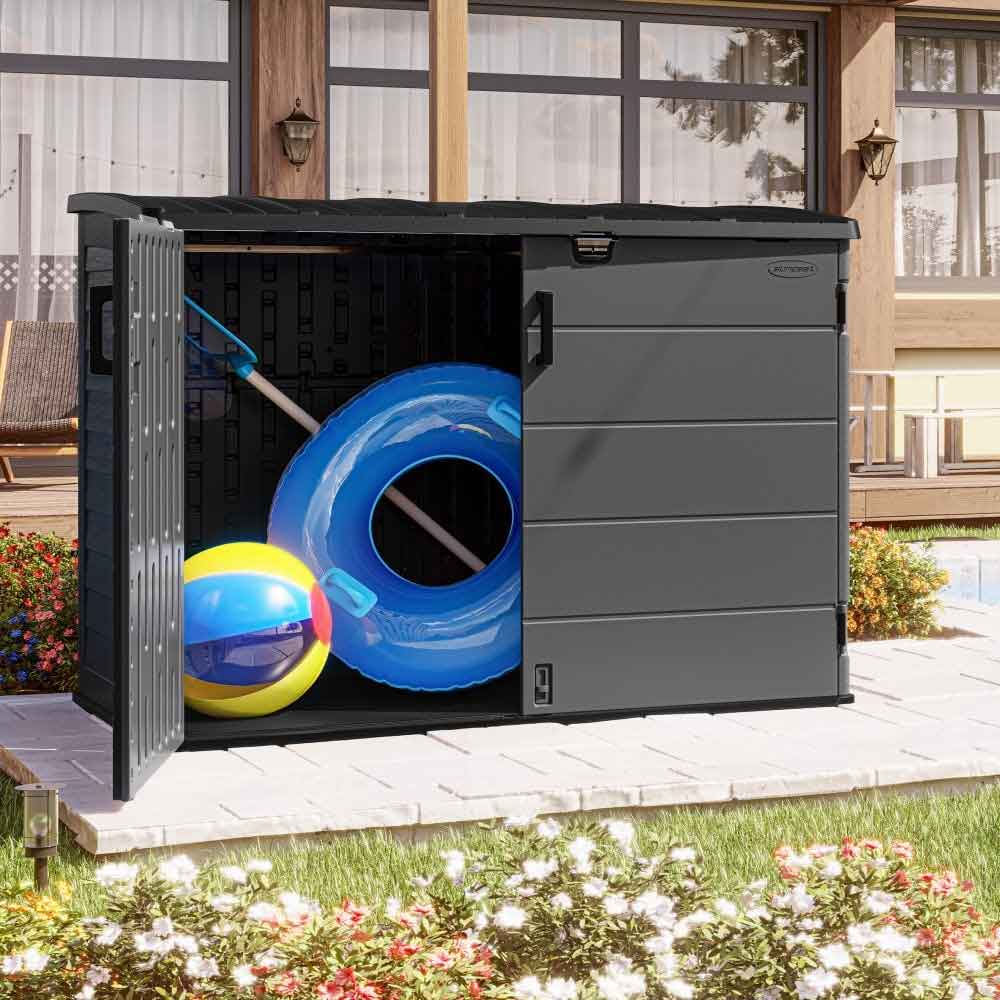 Forma Reinforced Resin Garden Pent Bike Store in Peppercorn Grey