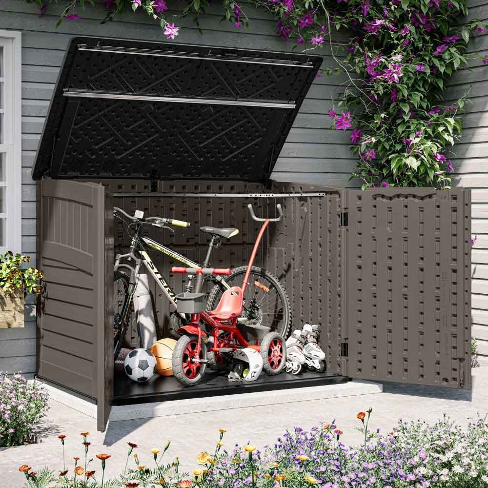Forma Reinforced Resin Garden Pent Bike Store in Stone Grey