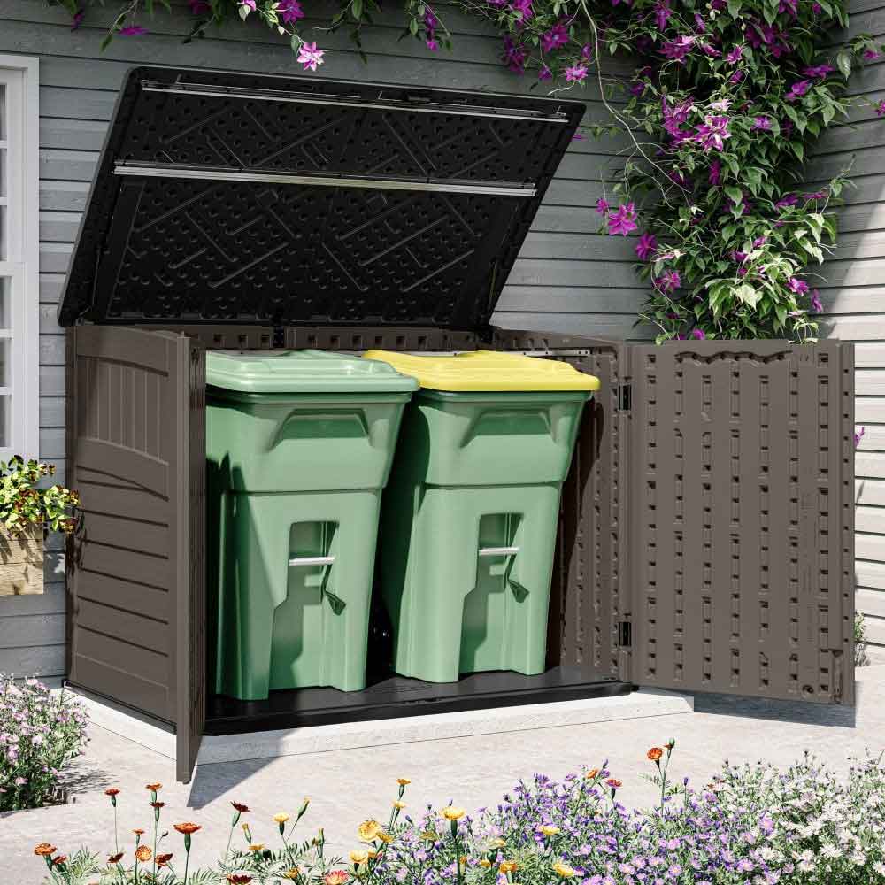 Forma Reinforced Resin Garden Pent Bike Store in Stone Grey