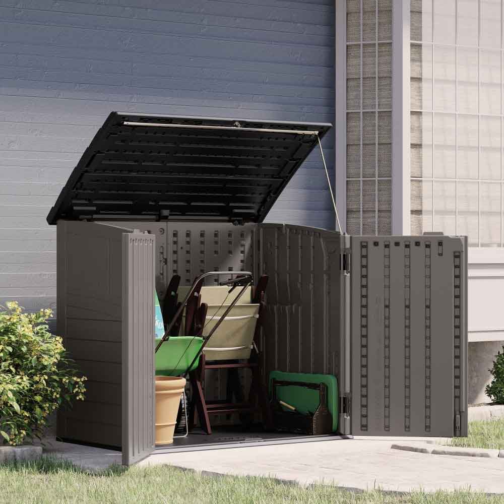 Forma Reinforced Resin Garden Storage Cabinet in Stone Grey
