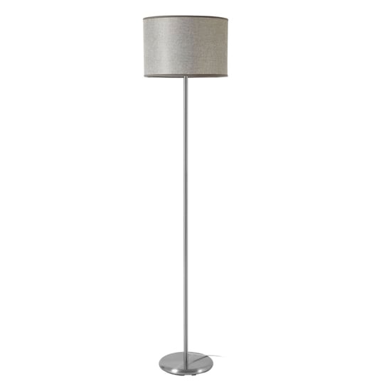 Formito Grey Fabric Shade Floor Lamp With Stainless Steel Base_2