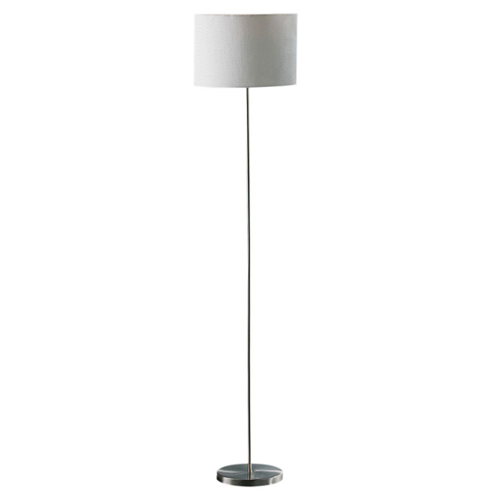 Formito White Fabric Shade Floor Lamp With Stainless Steel Base