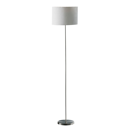 Formito White Waffle Effect Shade Floor Lamp With Chrome Base_1