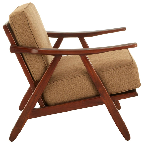 Photo of Formosa fabric bedroom chair with walnut wooden frame