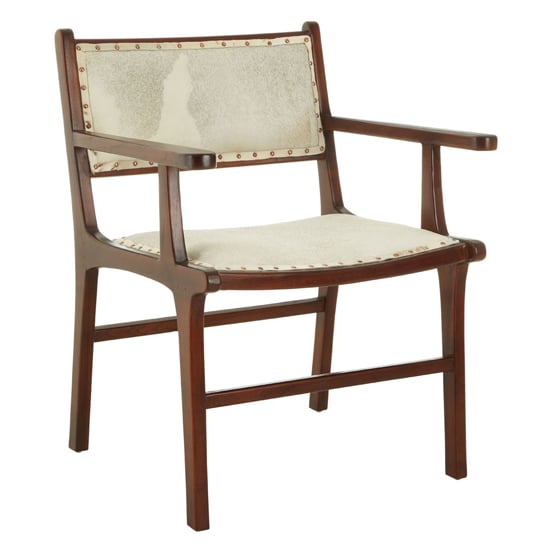 Read more about Formosa rich brown leather dining chair with wooden frame