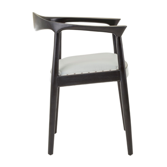 Formosa White Leather Accent Chair With Black Wooden Frame Furniture