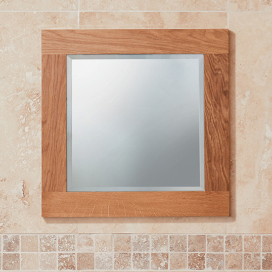 Fornatic Small Bathroom Mirror In Solid Oak Wooden Frame Furniture in